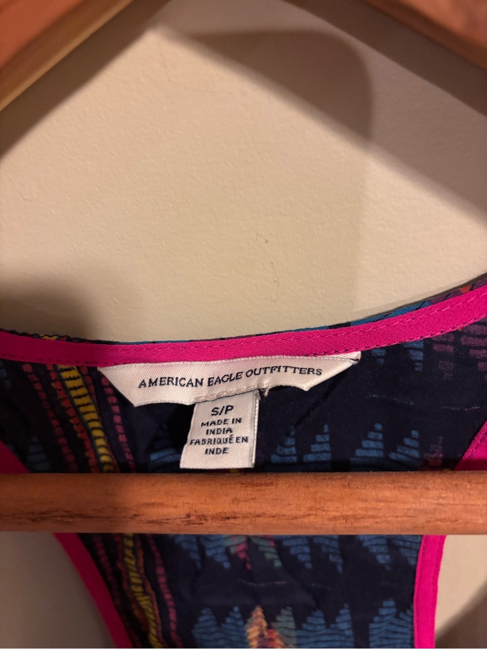 American Eagle- Blue Multicolor Aztec Racerback Tank - Picture 3 of 3